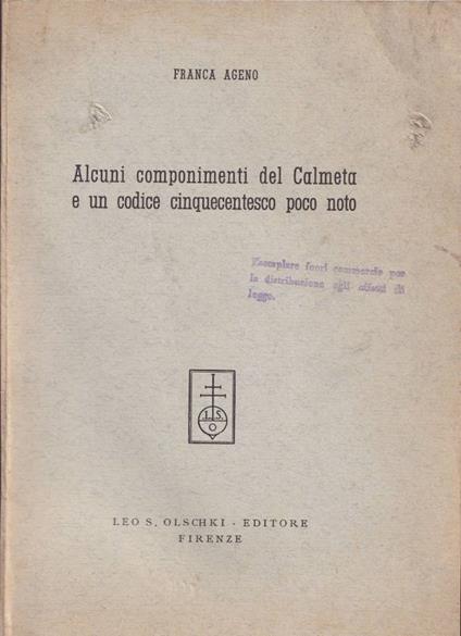 Alcuni componimenti del Calmeta e un codice cinquecentesco poco noto - copertina