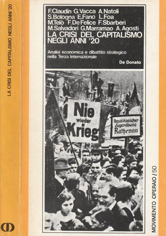 La crisi del capitalismo negli anni '20 - copertina