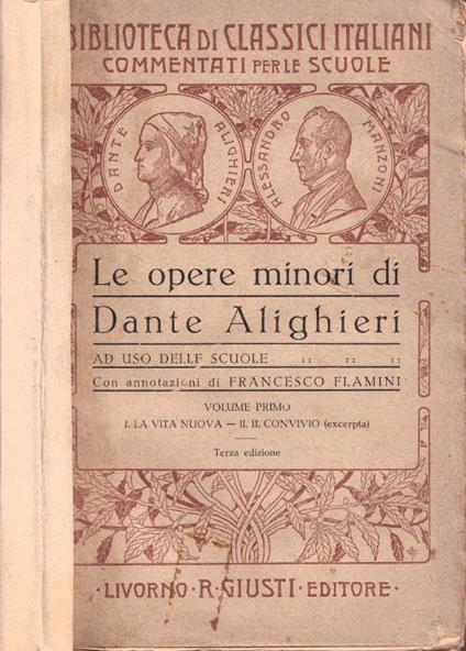 Le opere minori, vol. I - Dante Alighieri - copertina