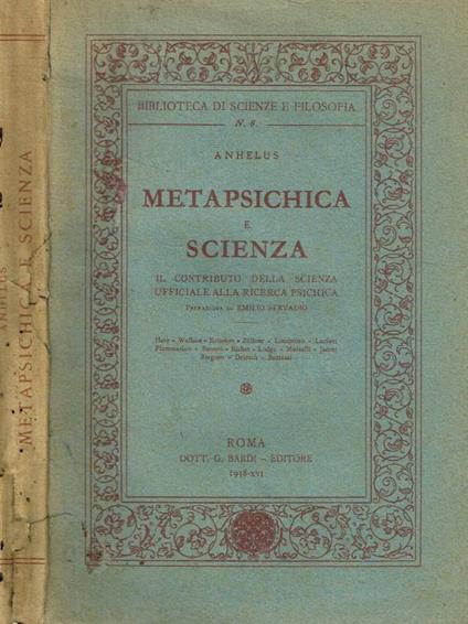 Metapsichica e scienza - Anhelus - copertina
