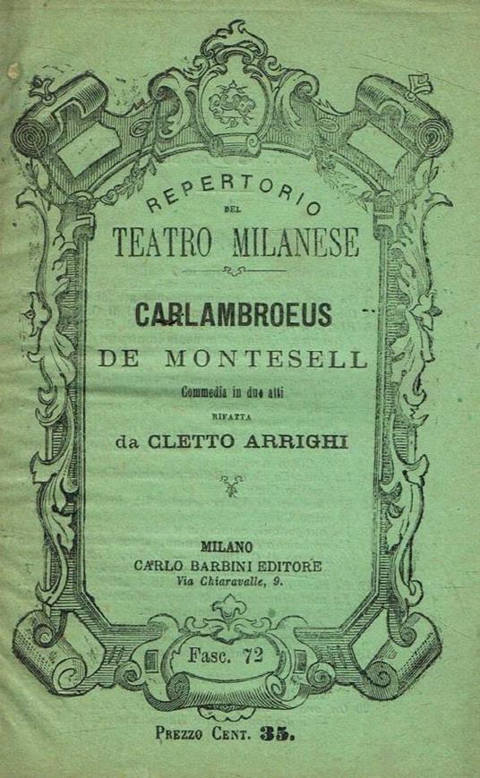 Carlambrorus de Montesell - Cletto Arrighi - copertina