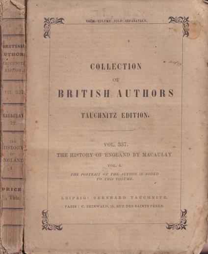 The history of England, vol. IV - Thomas Babington Macaulay - copertina