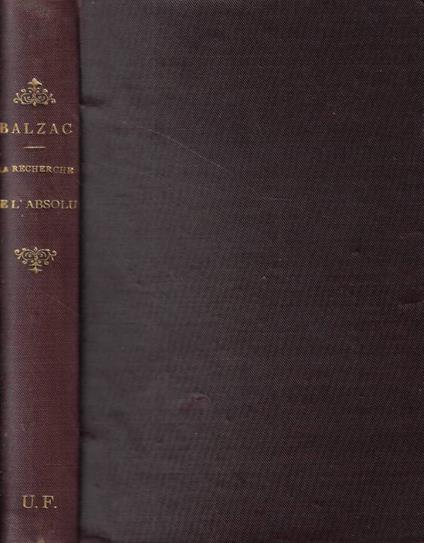 La recherche de l'absolu - Honoré de Balzac - copertina