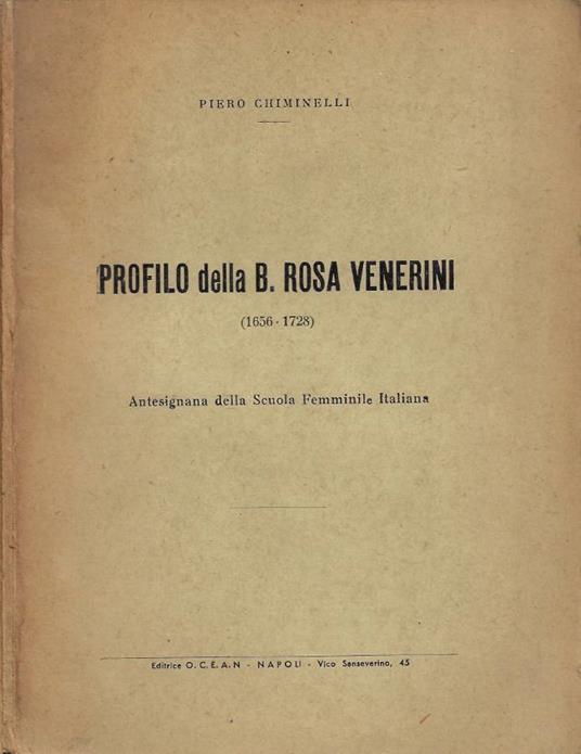 Profilo della B. Rosa Venerini (1656-1728) - Piero Chiminelli - copertina