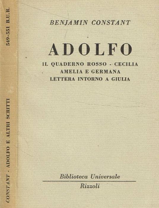 Adolfo - Benjamin Constant - copertina