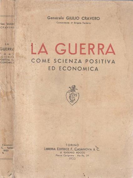 La guerra come scienza positiva ed economica - Giulio Cravero - copertina