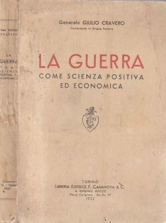 La guerra come scienza positiva ed economica - Giulio Cravero - copertina