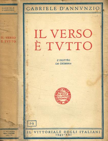 Il verso è tutto - Gabriele D'Annunzio - copertina