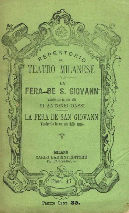 La fera de S.Giovann - Antonio Dassi - copertina