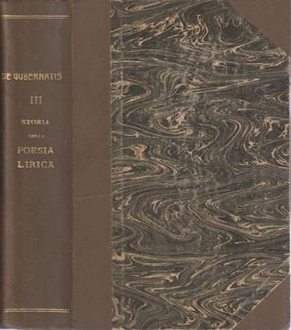 Storia della poesia lirica - Angelo De Gubernatis - copertina