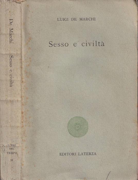 Sesso e civiltà - Luigi De Marchi - copertina