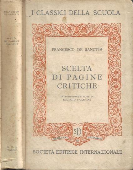 Scelta di pagine critiche - Francesco De Sanctis - copertina