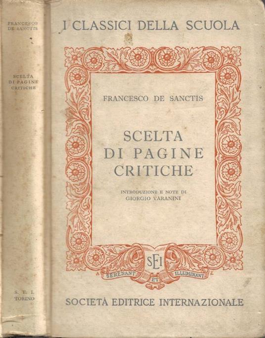Scelta di pagine critiche - Francesco De Sanctis - copertina