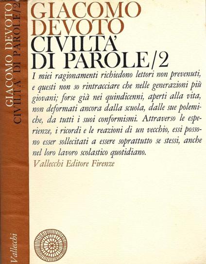 Civiltà di parole - Giacomo Devoto - copertina