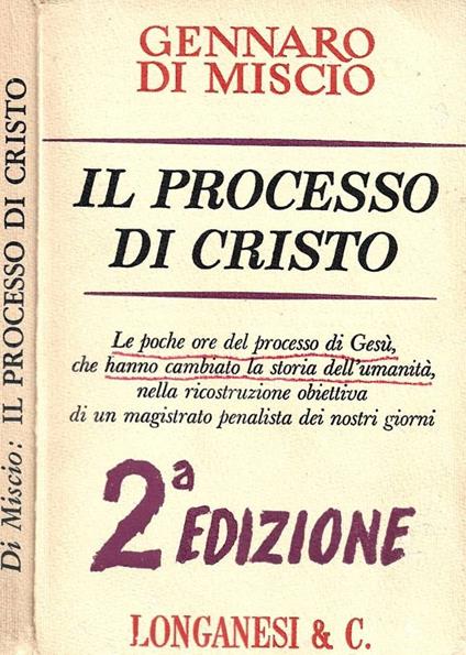 Il processo di Cristo - Gennaro Di Miscio - copertina