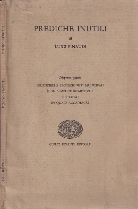 Prediche inutili - Luigi Einaudi - copertina