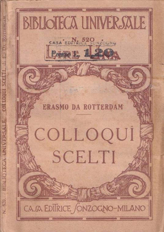 Colloqui scelti - Erasmo da Rotterdam - copertina