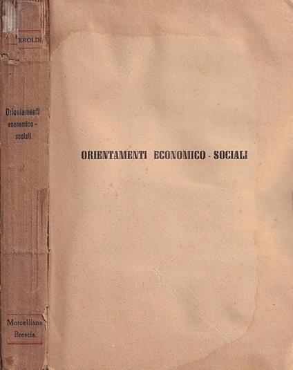 Orientamenti economico-sociali - Franco Feroldi - copertina