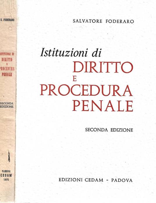 Istituzioni di diritto e procedura penale - Salvatore Foderaro - copertina