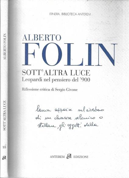 Sott' altra luce - Alberto Folin - copertina