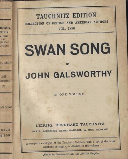 Swan Song - John Galsworthy - copertina