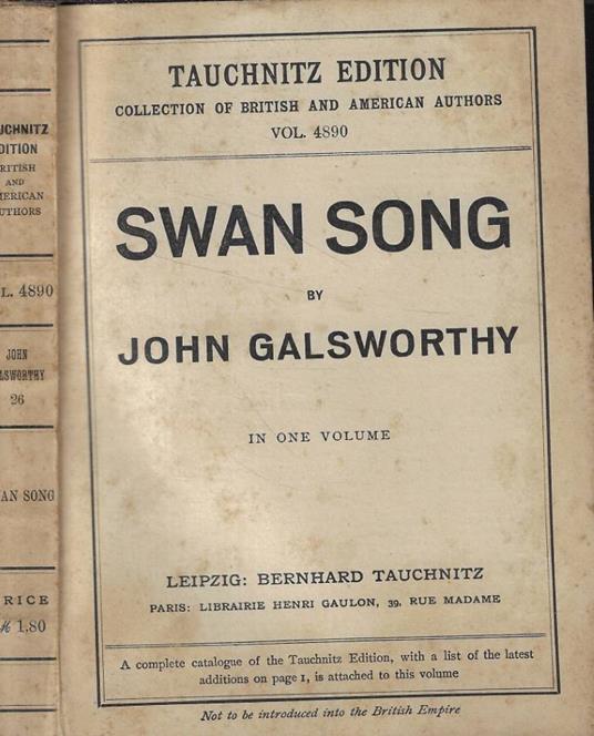 Swan Song - John Galsworthy - copertina