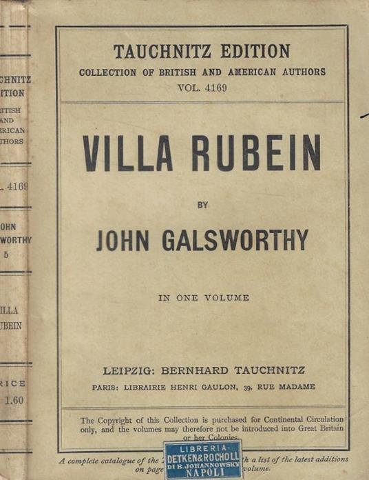 Villa Ruben - John Galsworthy - copertina