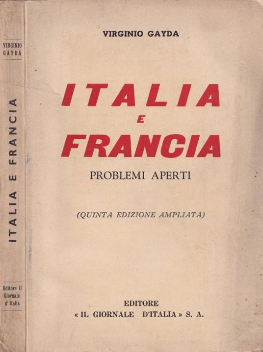 Italia e Francia - Virginio Gayda - copertina