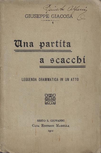 Una partita a scacchi - Giuseppe Giacosa - copertina