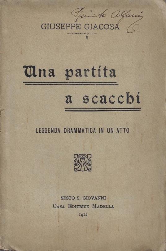 Una partita a scacchi - Giuseppe Giacosa - copertina