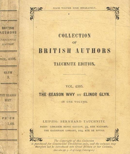 The reason why - Elinor Glyn - copertina