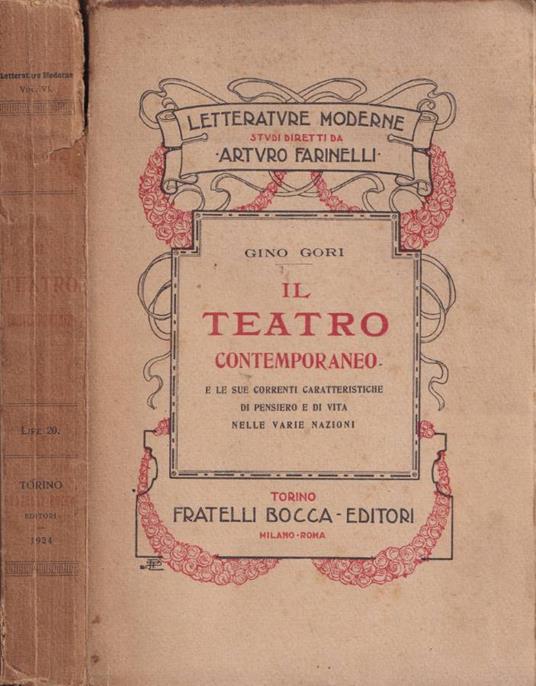 Il teatro contemporaneo - Gino Gori - copertina