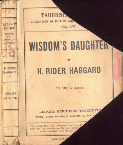 Wisdom's Daughter - H. Rider Haggard - copertina