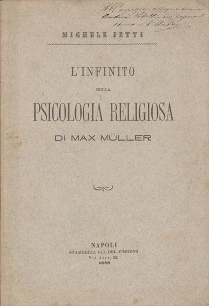 L' infinto nella psicologia religiosa di Max Muller - Michele Jetti - copertina