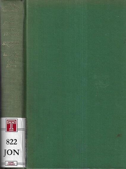 The Alchemist - Ben Jonson - copertina