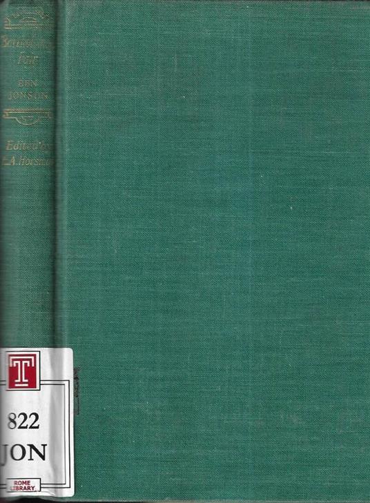 Bartholomew Fair - Ben Jonson - copertina