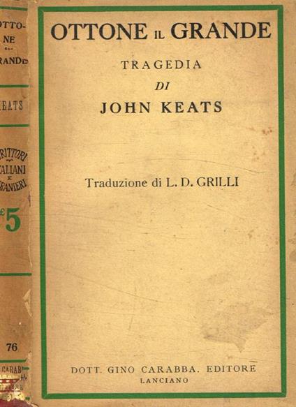 Ottone il grande - John Keats - copertina