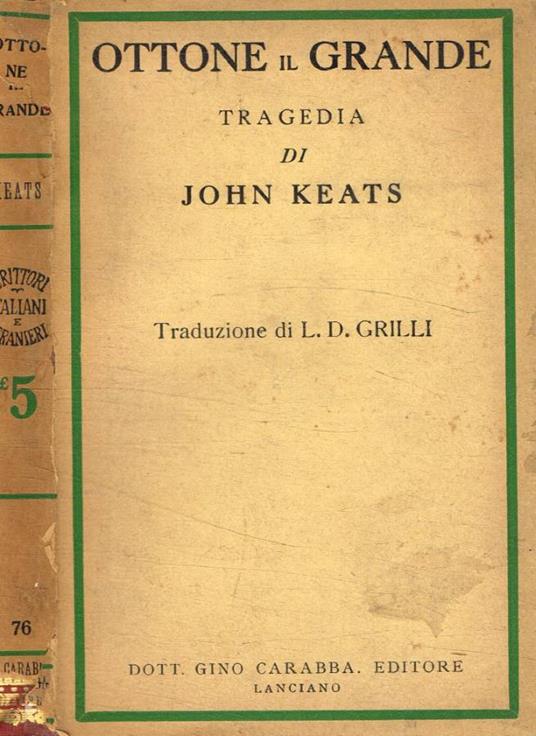 Ottone il grande - John Keats - copertina