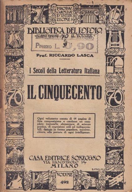 Il Cinquecento - Riccardo Lasca - copertina
