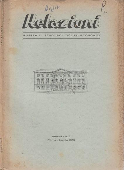 Relazioni anno II, n 7, luglio 1965 - Francesco Leoni - copertina