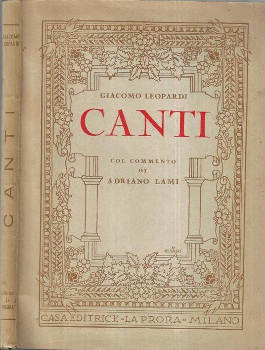 Canti - Giacomo Leopardi - copertina