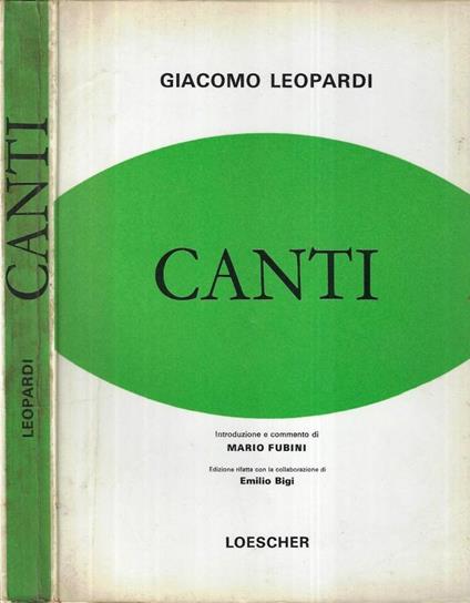 Canti - Giacomo Leopardi - copertina