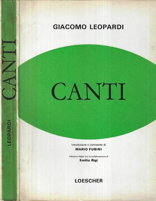 Canti - Giacomo Leopardi - copertina