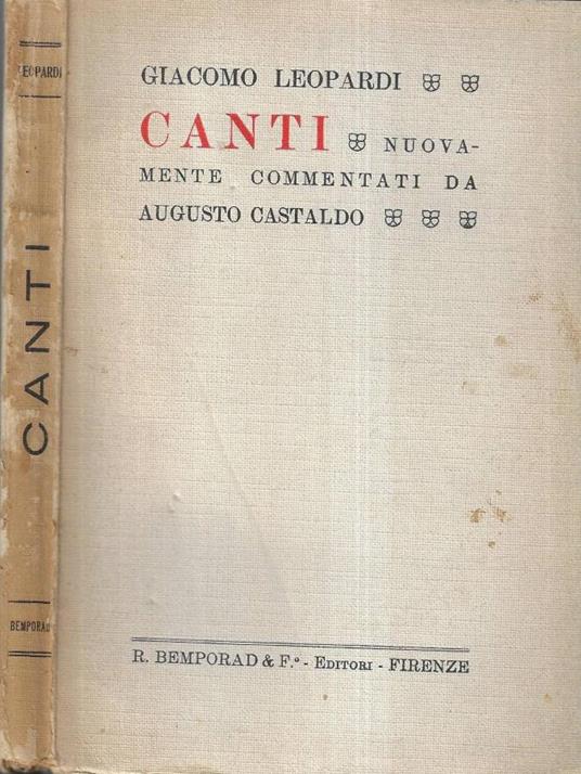 Canti - Giacomo Leopardi - copertina