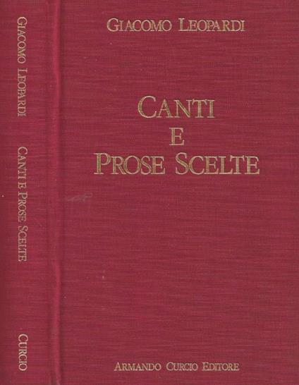 Canti e prose scelte - Giacomo Leopardi - copertina
