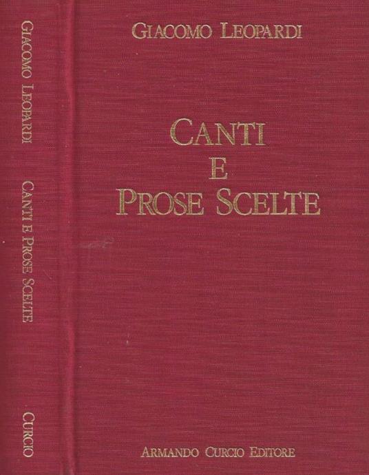 Canti e prose scelte - Giacomo Leopardi - copertina