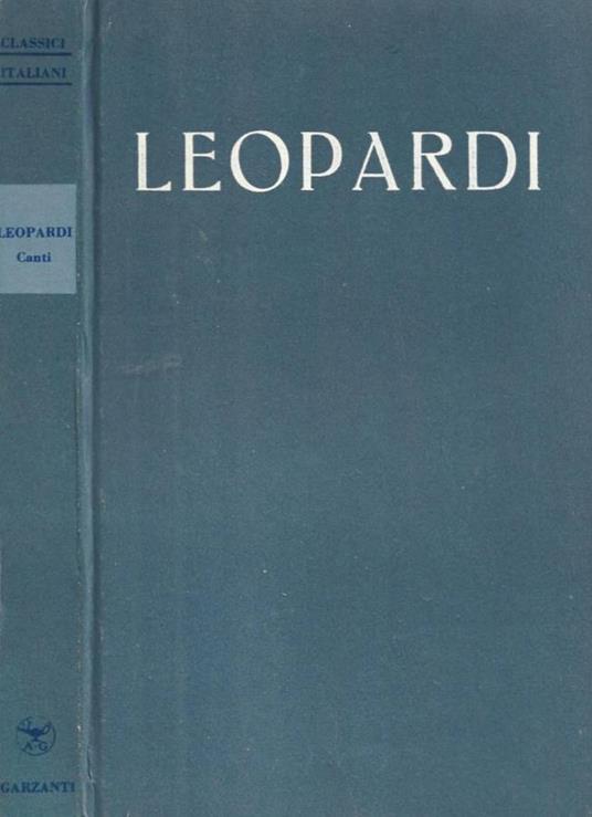 Canti - Giacomo Leopardi - copertina