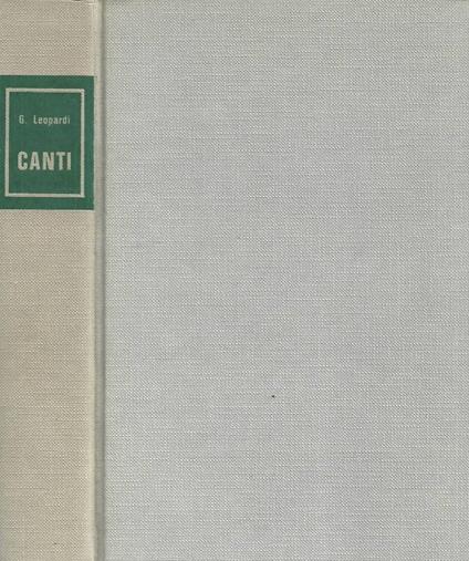 Canti - Giacomo Leopardi - copertina