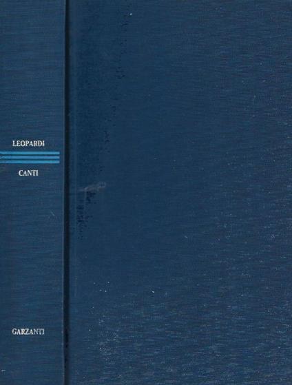 Canti - Giacomo Leopardi - copertina