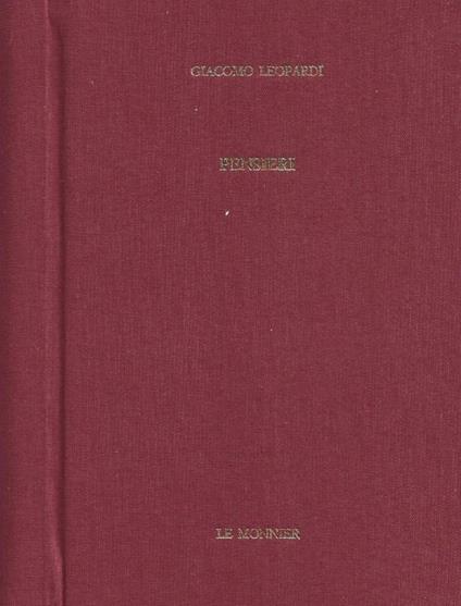 Opere. Pensieri - Giacomo Leopardi - copertina